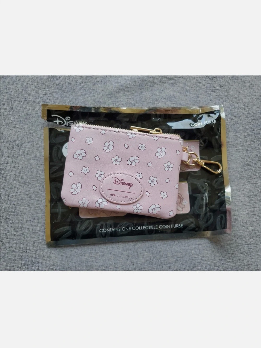 Disney Cherry Blossom Theme Stitch Coin Pouch with Gold Clip - RARE